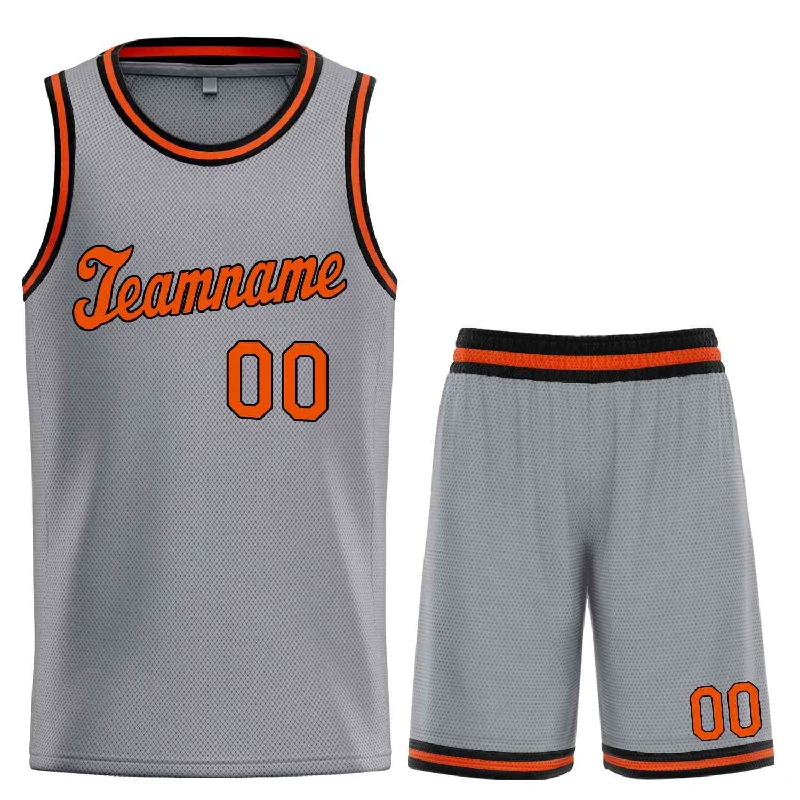 Basketball jerseys lightweight-style -Custom Dark Gray Orange-Black Classic Sets Sports Uniform Basketball Jersey