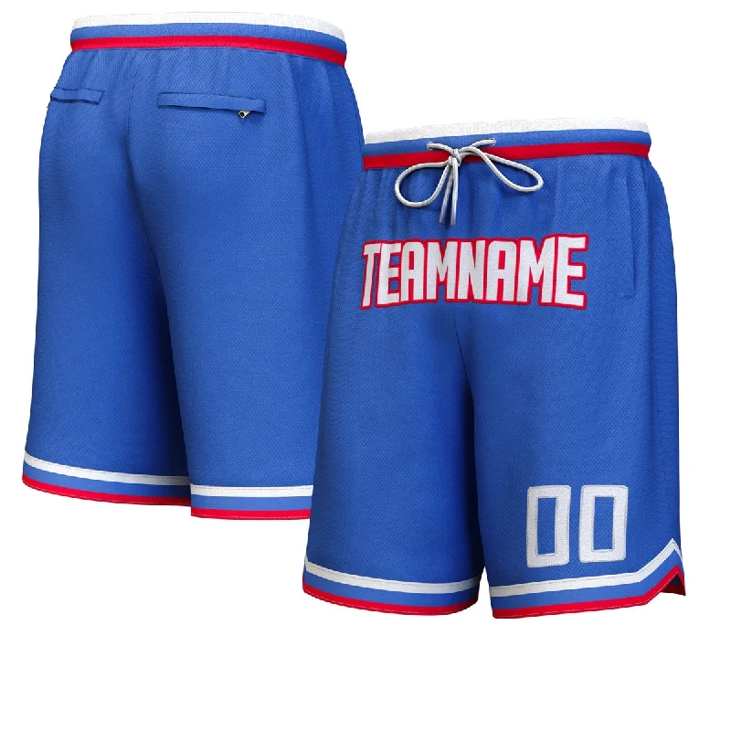 Men's basketball shorts quality bundle -Custom Royal White-Red Personalized Basketball Shorts