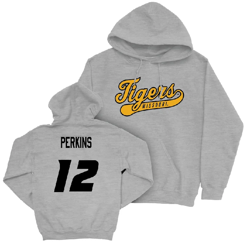 Men's basketball hoodie online store -Sport Grey Men's Basketball Script Hoodie  - Tony Perkins