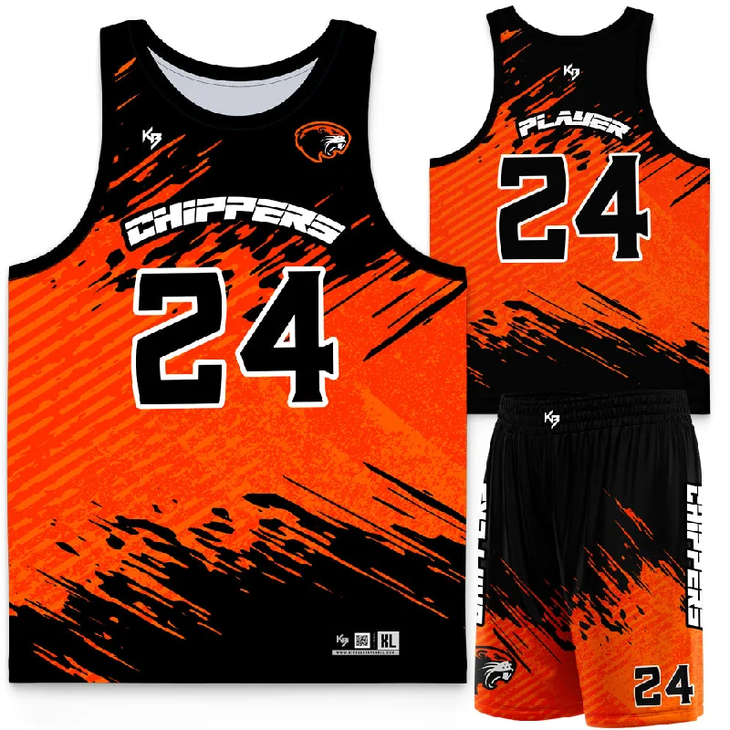 Basketball jerseys graphic -Chippers Custom Basketball Uniform