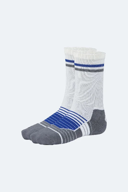 Basketball socks comfortable -Oil And Gaz Sporty Unisex Hiking Sock White/Grey/Royal Blue