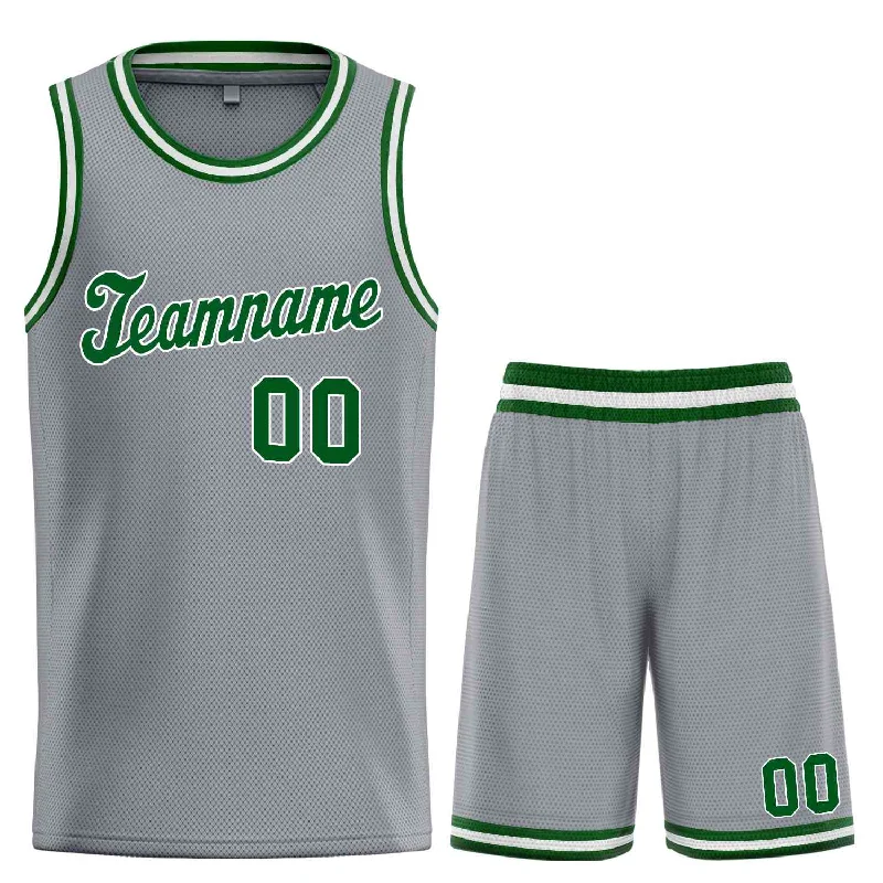 Basketball jerseys performance-fit -Custom Dark Gray Green-White Classic Sets Sports Uniform Basketball Jersey