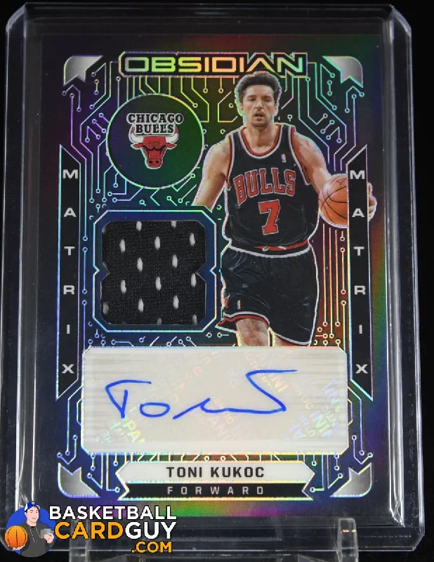 Basketball jerseys striped -Toni Kukoc 2020-21 Obsidian Matrix Jersey Autograph #/49