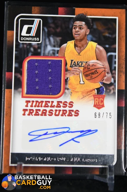 Basketball jerseys double-sided -D'Angelo Russell 2015-16 Donruss Timeless Treasures Jersey Autographs RC #/75