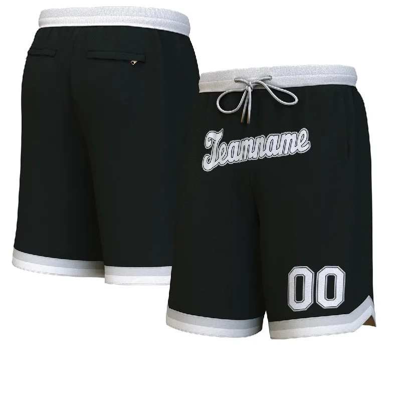 Basketball socks durable-pro -Custom Black White-Gray Personalized Basketball Shorts