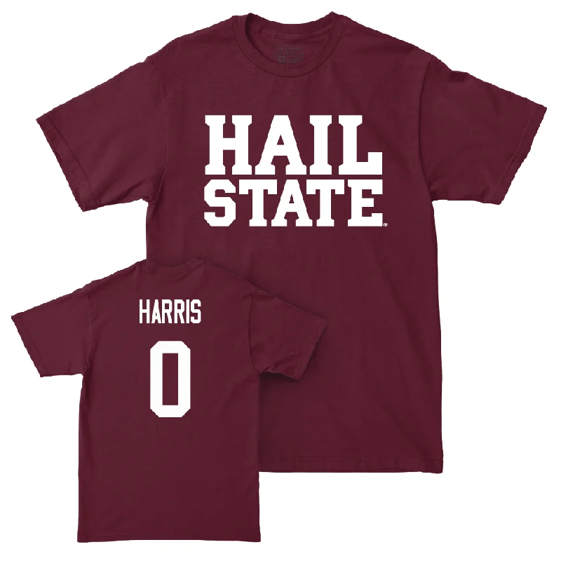 Men's basketball T-shirts retro-play -Maroon Men's Basketball Hail Tee  - Claudell Harris