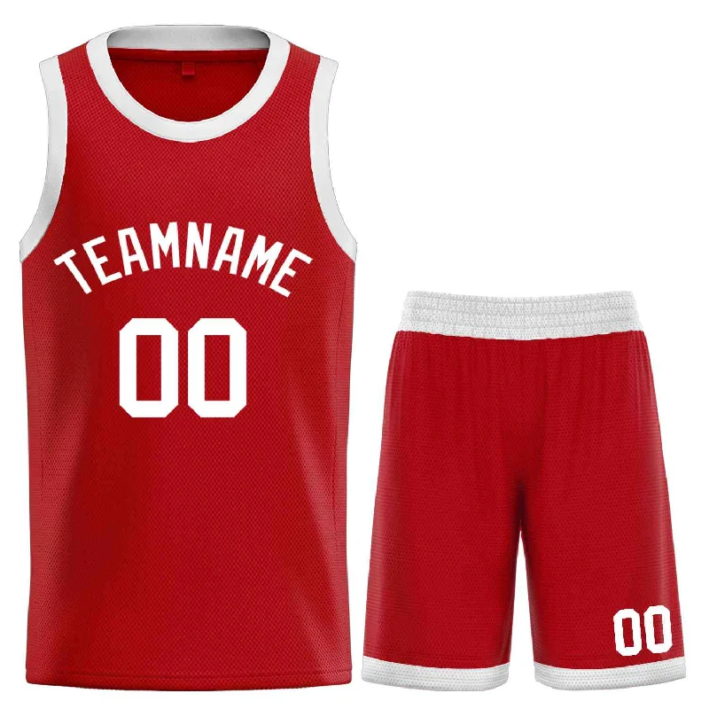 Basketball jerseys rookie -Custom Red White-Classic Sets Curved Basketball Jersey