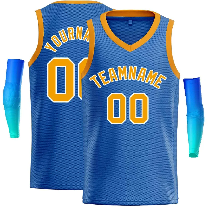 Basketball jerseys seasonal -Custom Blue Yellow-White Classic Tops Men Casual Basketball Jersey