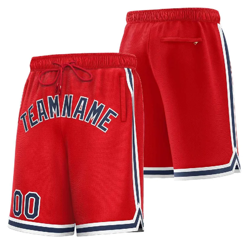 Men's basketball shorts rare drop -Custom Red Navy-White Sport Basketball Shorts