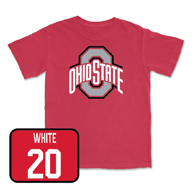 Men's basketball T-shirts durable-fit -Red Men's Basketball Team Tee  - Colin White