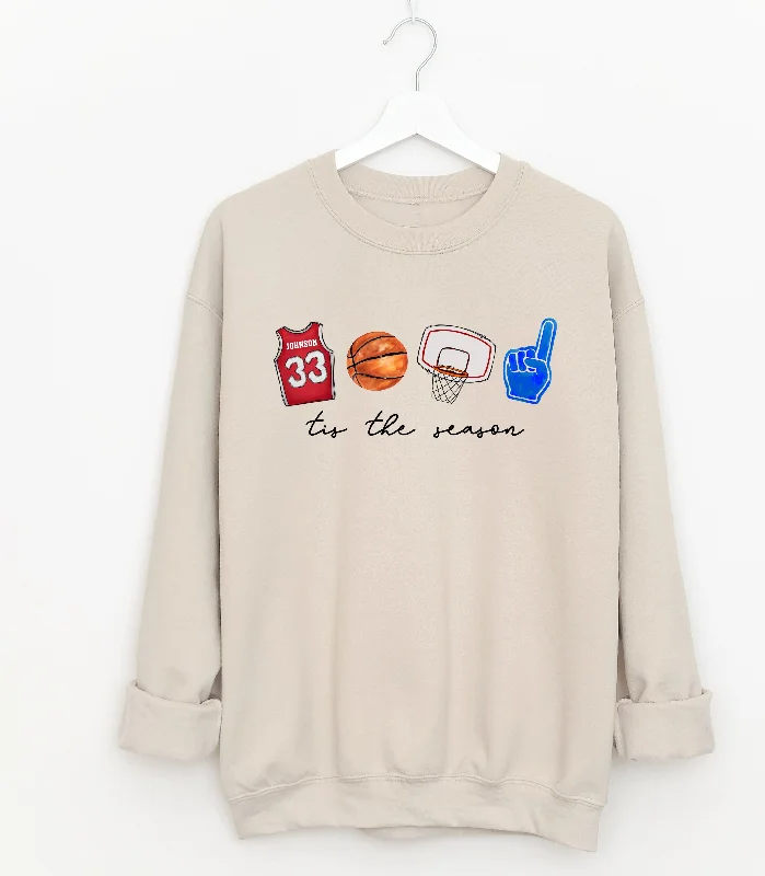 Basketball jerseys vintage -Basketball Tis The Season Custom Jersey Number Sweatshirt/ Comfort Colors, Bella, or Gildan Brand Sweatshirt/ Basketball Mom Sweatshirt