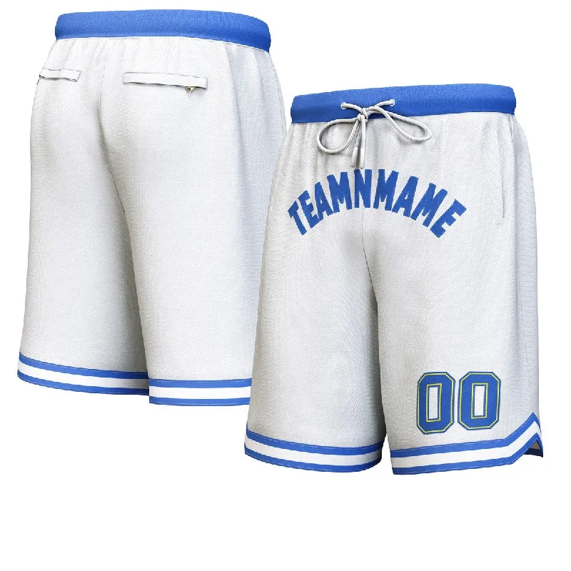 Basketball socks modern-design -Custom White Royal Personalized Basketball Shorts