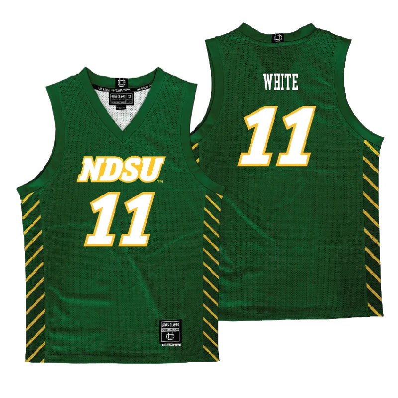 Basketball jerseys quick-release -NDSU Men's Basketball Green Jersey - Jacari White #11