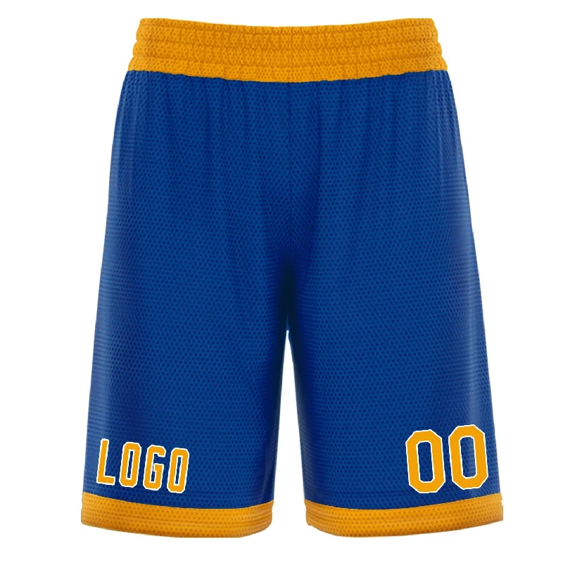 Men's basketball shorts sport shorts -Custom Blue Yellow Basketball Shorts