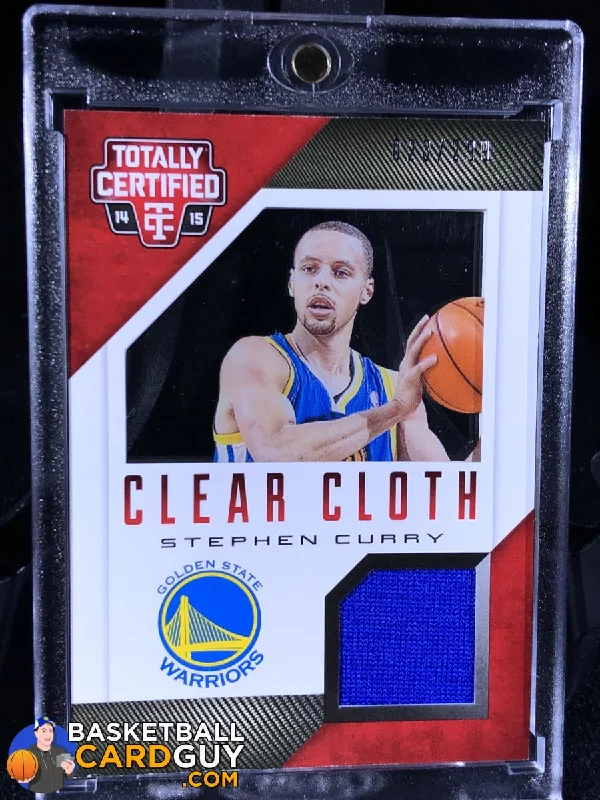 Basketball jerseys versatile -Stephen Curry 2014-15 Totally Certified Clear Cloth Jerseys Blue /199