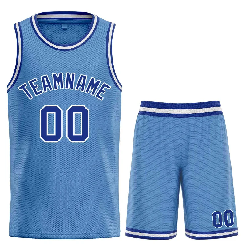 Basketball jerseys breathable-modern -Custom Light Blue Royal-White Bull Classic Sets Basketball Jersey