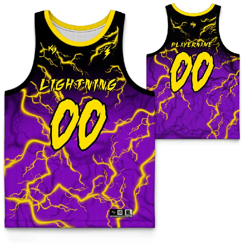 Basketball jerseys team-court -Lightning Custom Basketball Jersey