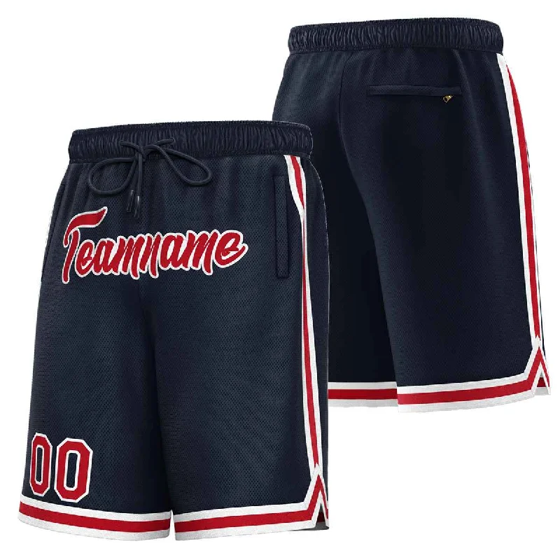 Men's basketball shorts enduring pair -Custom Navy Maroon-White Sport Basketball Shorts