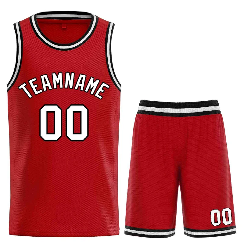 Basketball jerseys MVP -Custom Red White-Black Classic Sets Curved Basketball Jersey