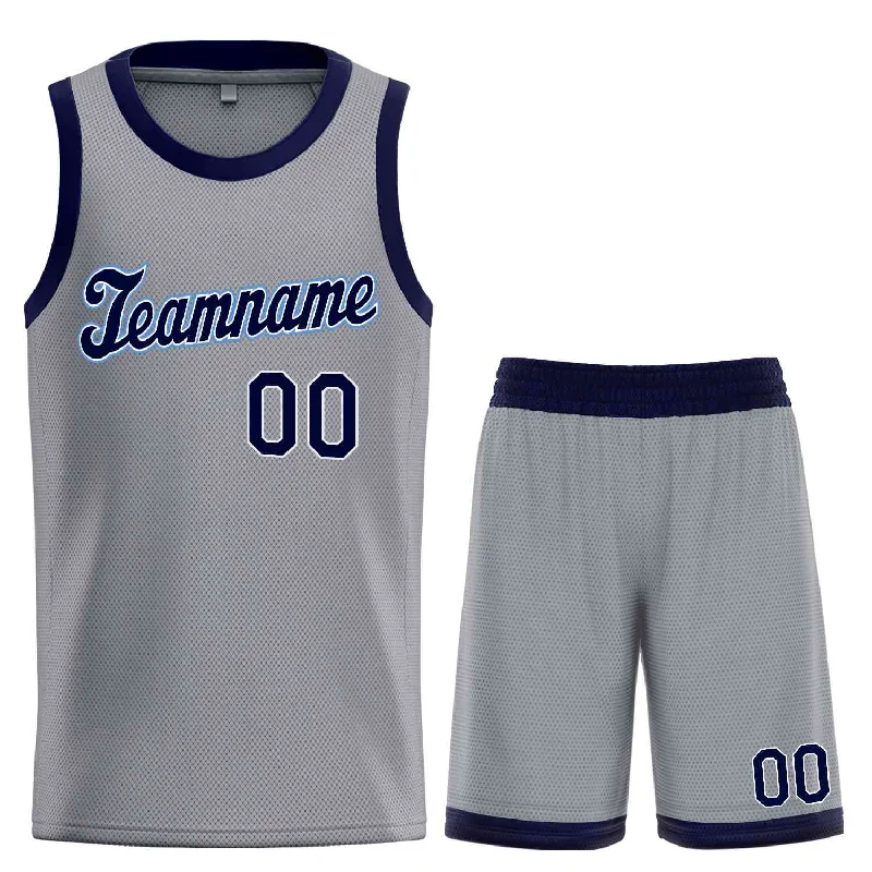 Basketball jerseys team-fit -Custom Dark Gray Navy-Powder Blue Classic Sets Sports Uniform Basketball Jersey