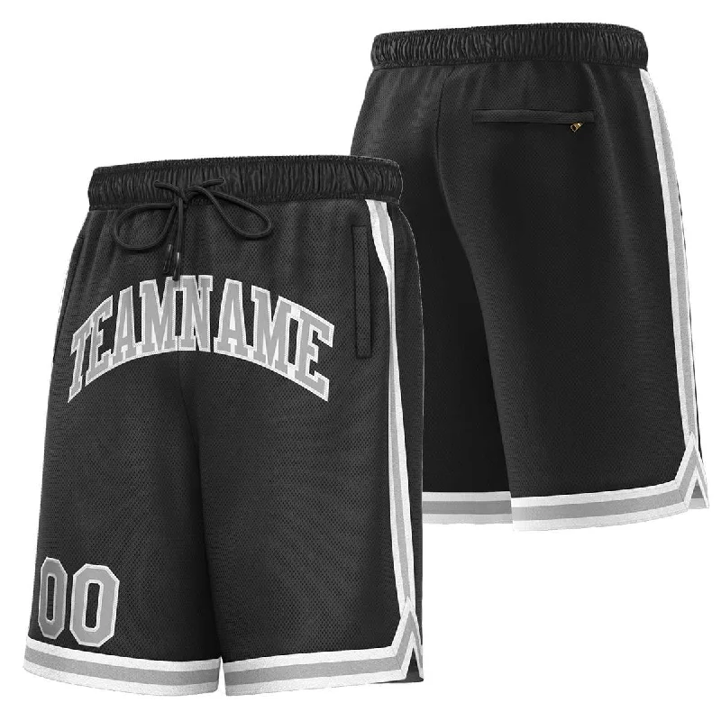 Men's basketball shorts player special -Custom Black Gray-White Sport Basketball Shorts