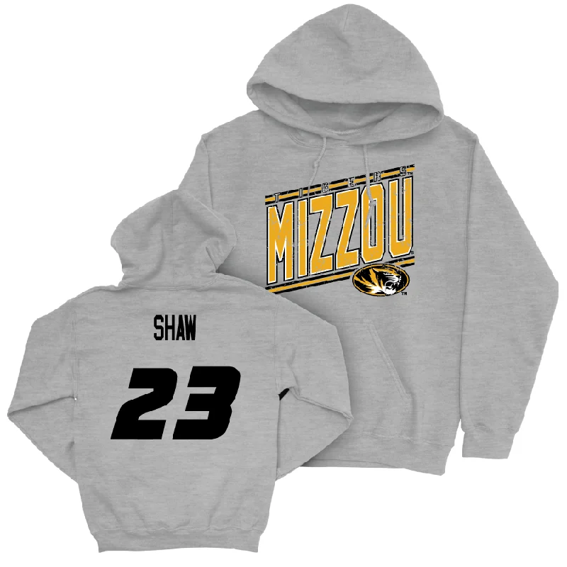 Men's basketball hoodie logo print -Sport Grey Men's Basketball Vintage Hoodie  - Aidan Shaw