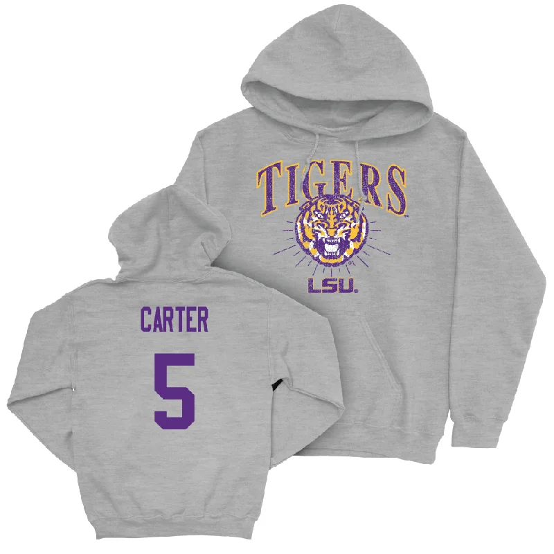 Men's basketball hoodie ultimate warmth -Men's Basketball Sport Grey Tigers Hoodie  - Cam Carter