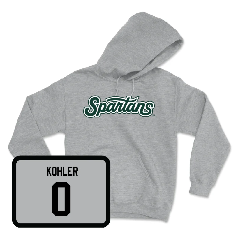 Men's basketball hoodie custom hoodies -Sport Grey Men's Basketball Script Hoodie - Jaxon Kohler