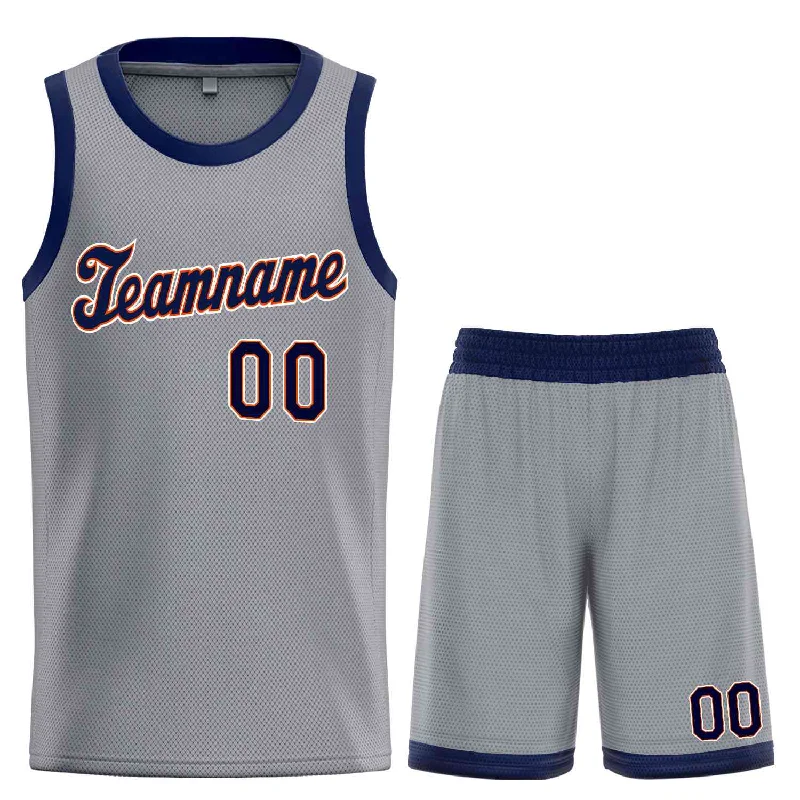 Basketball jerseys team-style -Custom Dark Gray Navy-Orange Classic Sets Sports Uniform Basketball Jersey