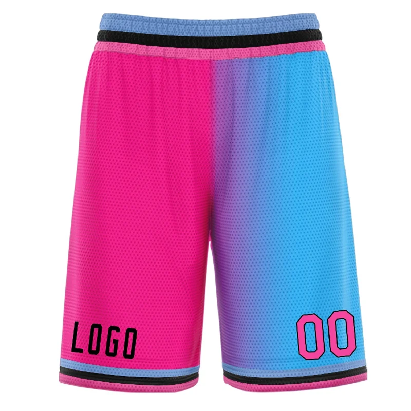 Men's basketball shorts light offer -Custom Pink Blue Gradient Fashion Basketball Shorts