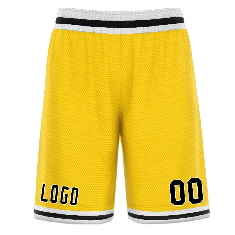 Men's basketball shorts low-cost shorts -Custom Yellow Black Basketball Shorts