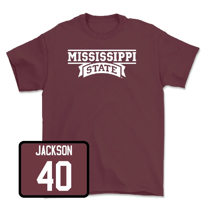 Men's basketball T-shirts practice -Maroon Men's Basketball Team Tee  - Trey Jackson