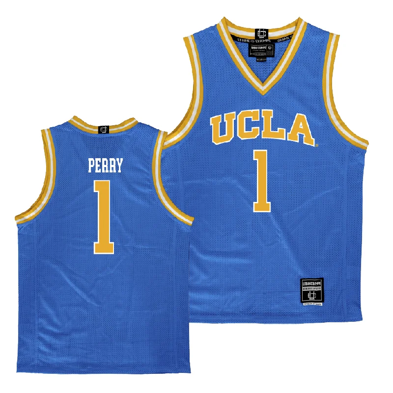 Basketball jerseys breathable-game -UCLA Men's Basketball Blue Jersey  - Trent Perry