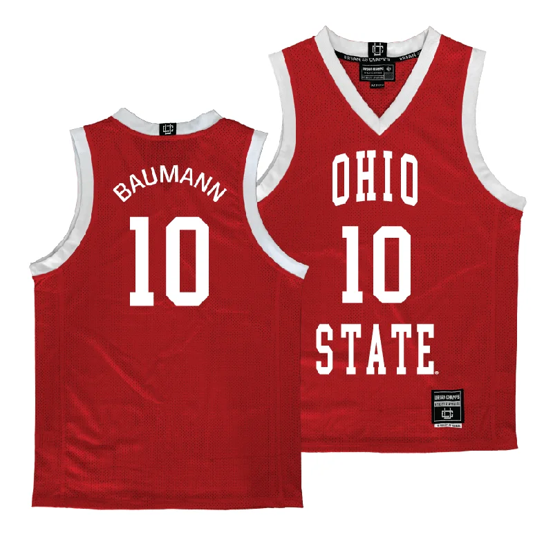 Basketball jerseys affordable -Ohio State Men's Red Basketball Jersey - Colby Baumann