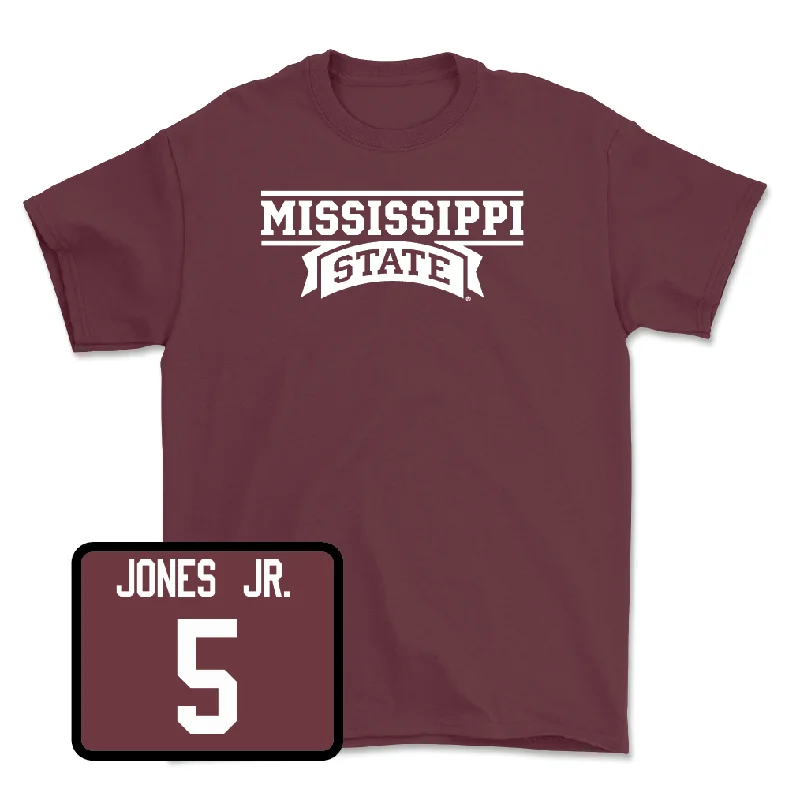 Men's basketball T-shirts breathable-mesh -Maroon Men's Basketball Team Tee - Shawn Jones Jr.