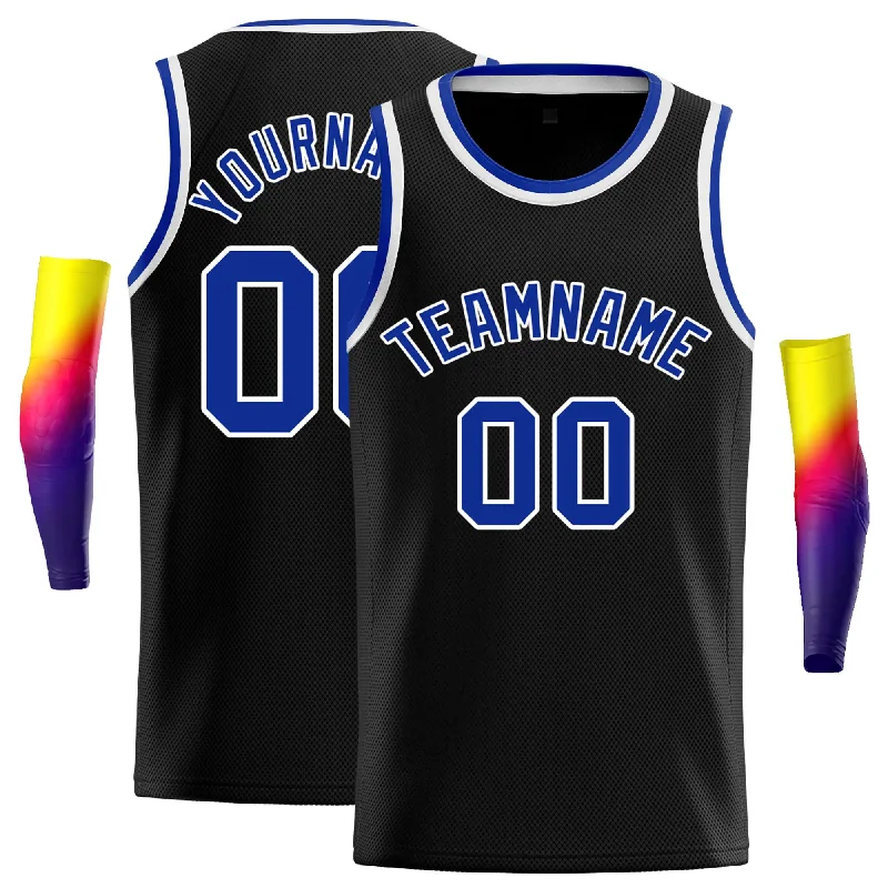 Basketball jerseys durable -Custom Black Royal-White Classic Tops Casual Basketball Jersey