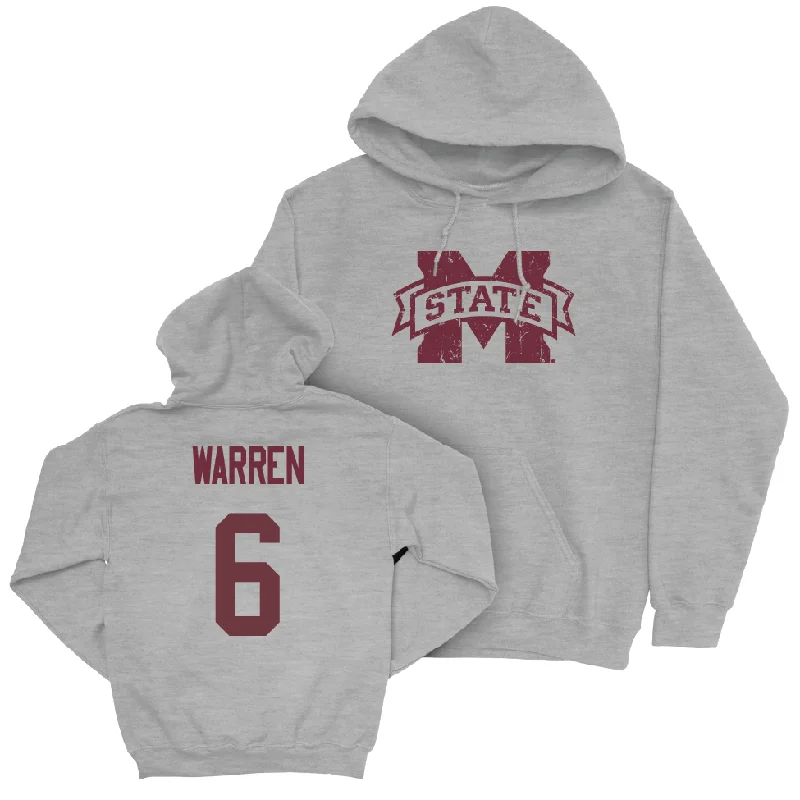 Men's basketball hoodie custom lettering -Sport Grey Men's Basketball Classic Hoodie  - Dellquan Warren