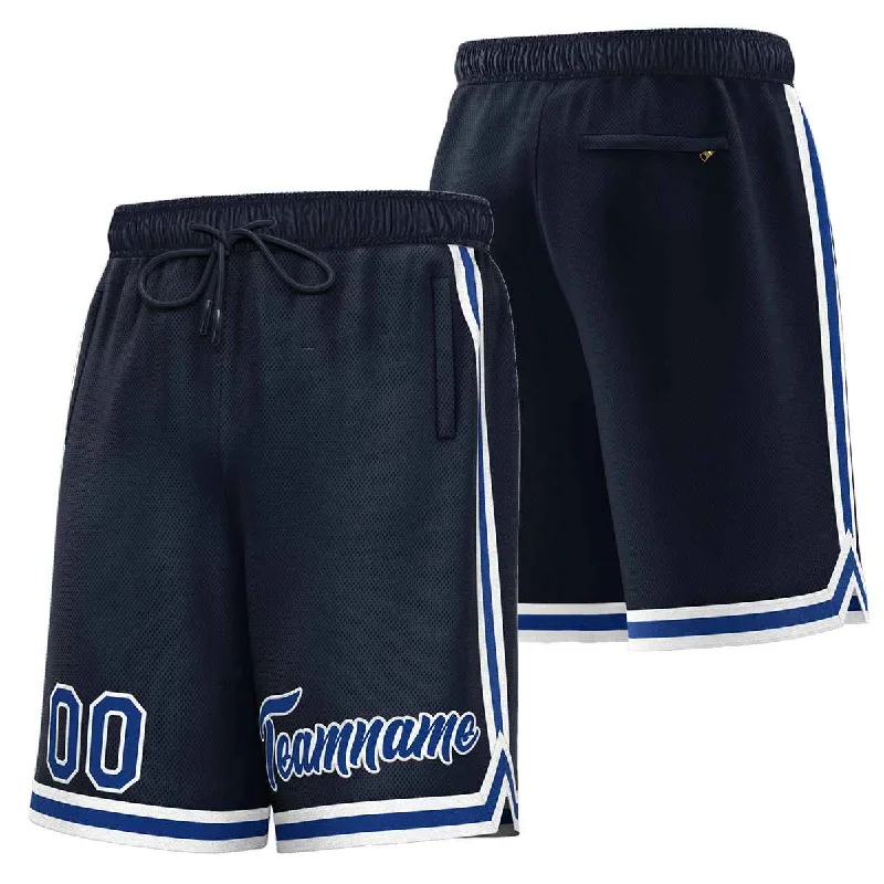 Men's basketball shorts precise fit -Custom Navy Royal-White Sport Basketball Shorts