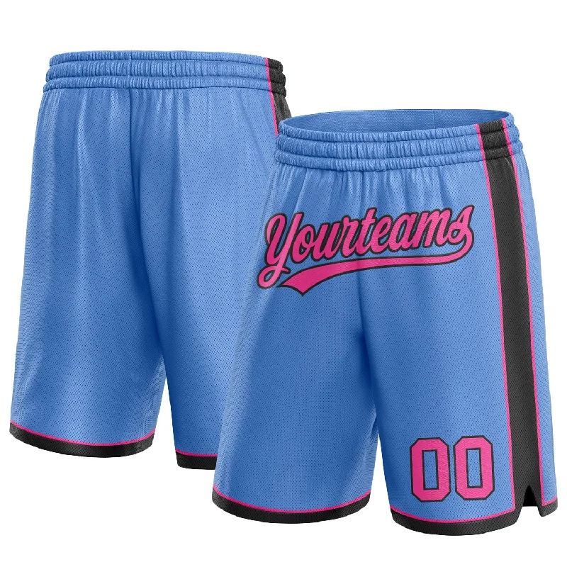 Men's basketball shorts quick-dry special -Custom Light Blue Pink-Black Authentic Basketball Shorts