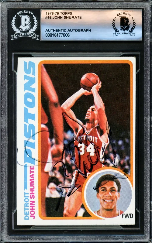 Basketball cards career-stat-rarity -John Shumate Autographed 1978 Topps Card #46 Detroit Pistons Beckett BAS #16177806