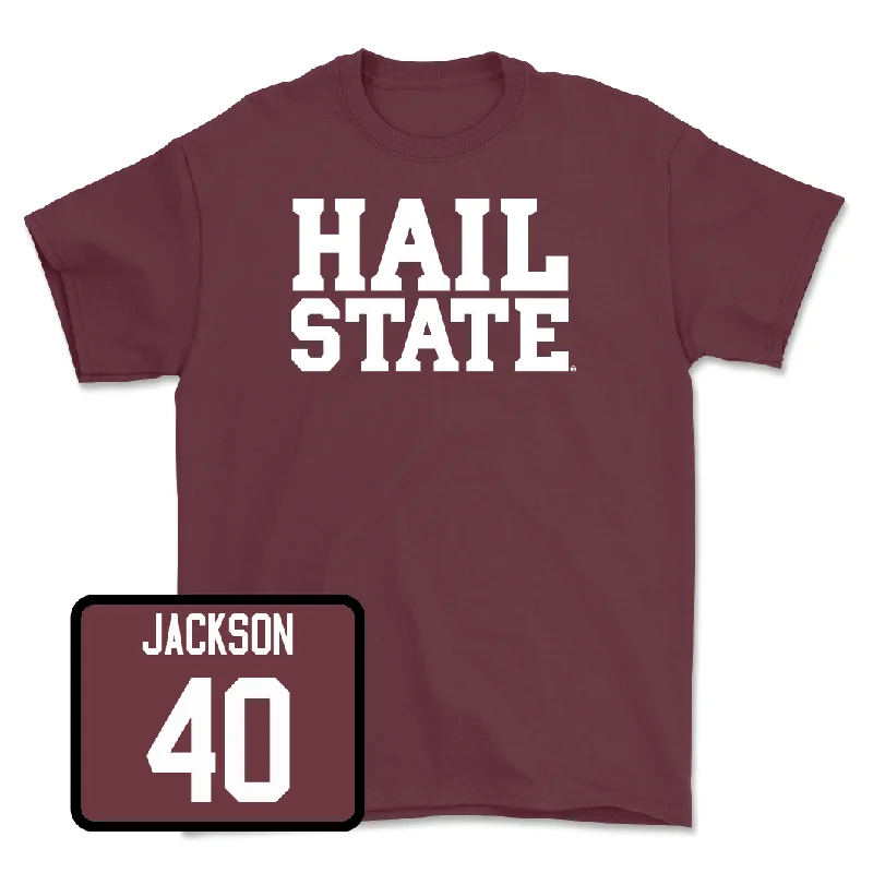 Men's basketball T-shirts modern -Maroon Men's Basketball Hail Tee  - Trey Jackson