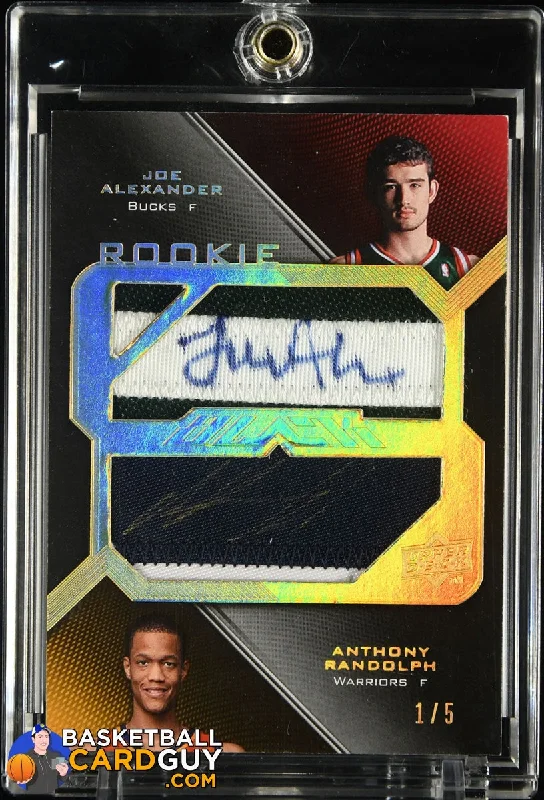 Basketball jerseys bold-design -Anthony Randolph/Joe Alexander 2008-09 UD Black Rookie Signed Jersey Pieces Dual Gold #DJRRA #/5