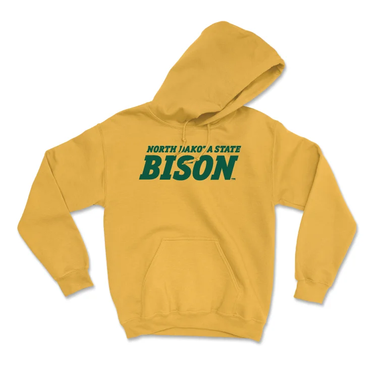 Men's basketball hoodie luxury fabric -Gold Men's Basketball Bison Hoodie - Noah Feddersen