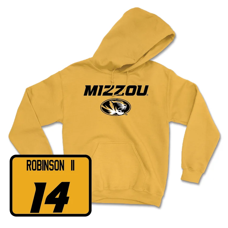 Men's basketball hoodie custom sale -Gold Men's Basketball Mizzou Hoodie - Anthony Robinson II