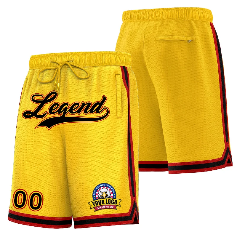 Men's basketball shorts pro-inspired -Custom Yellow Black Basketball Shorts