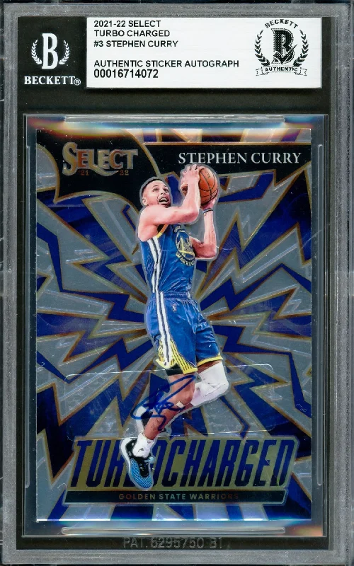 Basketball cards rare-edition -Stephen Curry Autographed 2020-21 Select Turbocharged Card #3 Golden State Warriors Beckett BAS #16714072