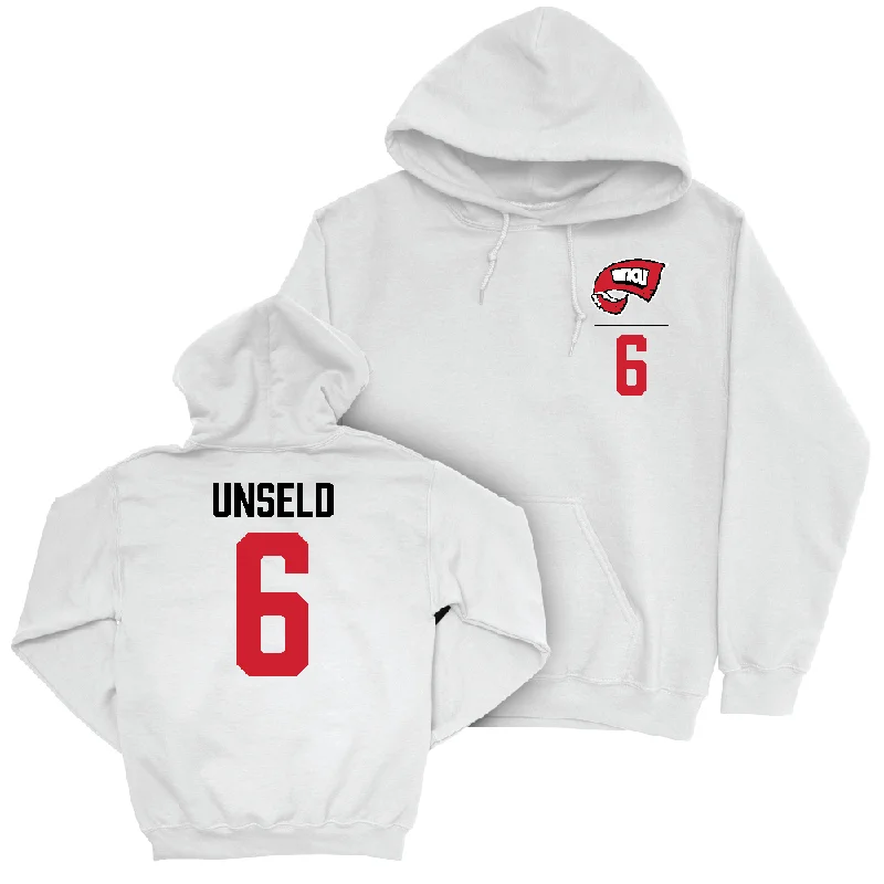 Men's basketball hoodie team kit -WKU Men's Basketball White Logo Hoodie  - Kade Unseld