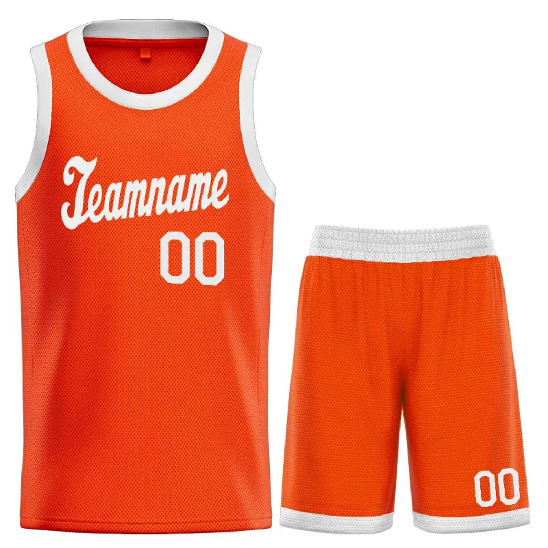 Basketball jerseys iconic -Custom Orange White Classic Sets Sports Uniform Basketball Jersey