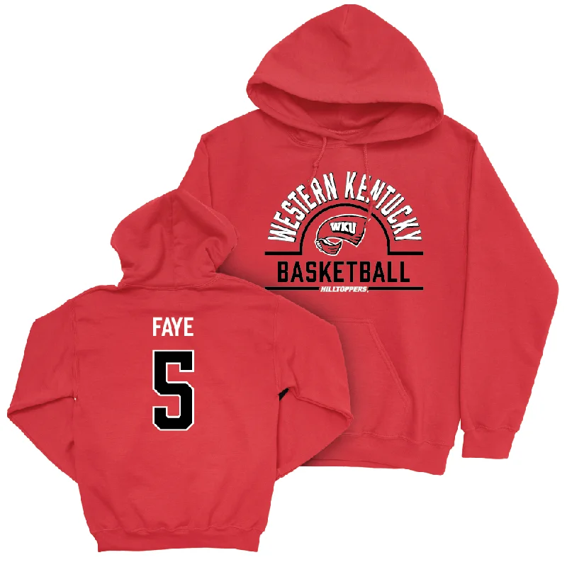 Men's basketball hoodie economical choice -WKU Men's Basketball Red Arch Hoodie - Babacar Faye | #5