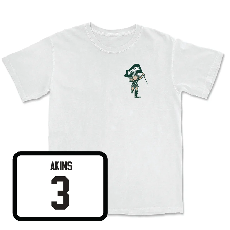 Men's basketball T-shirts team-moisture -Men's Basketball White Sparty Comfort Colors Tee - Jaden Akins